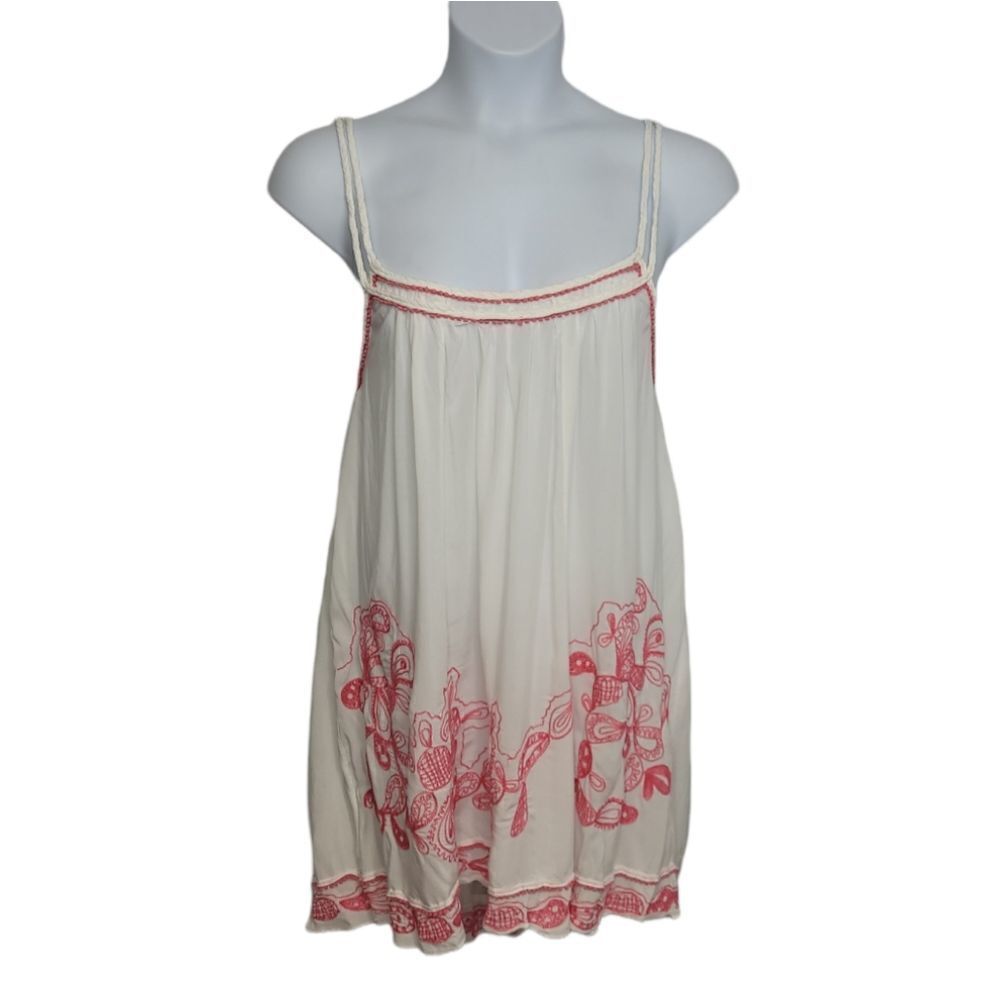 FORCYNTHIA beachwear embroidered flowy beach swim coverup dress XS‎